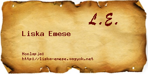 Liska Emese névjegykártya
